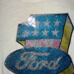 Vintage 1970s Ford Glitter Graphic T-Shirt Small